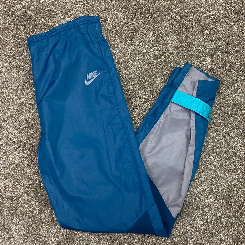 Vintage Nike‎ mens blue gray pull on drawstring pants size L blue tag